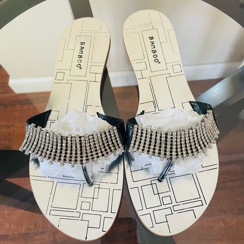 SPARKLY RHINESTONE EMBELLISHED SLIDES